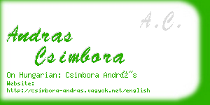 andras csimbora business card